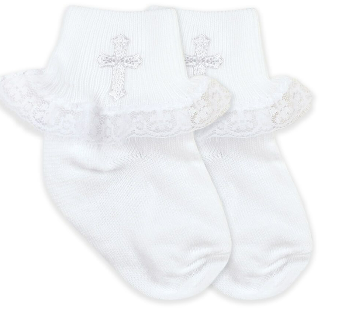 Smooth Toe Christening Lace Socks 1 Pair