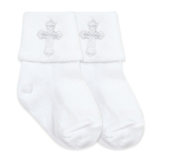 Smooth Toe Christening Turn Cuff Socks 1 Pair