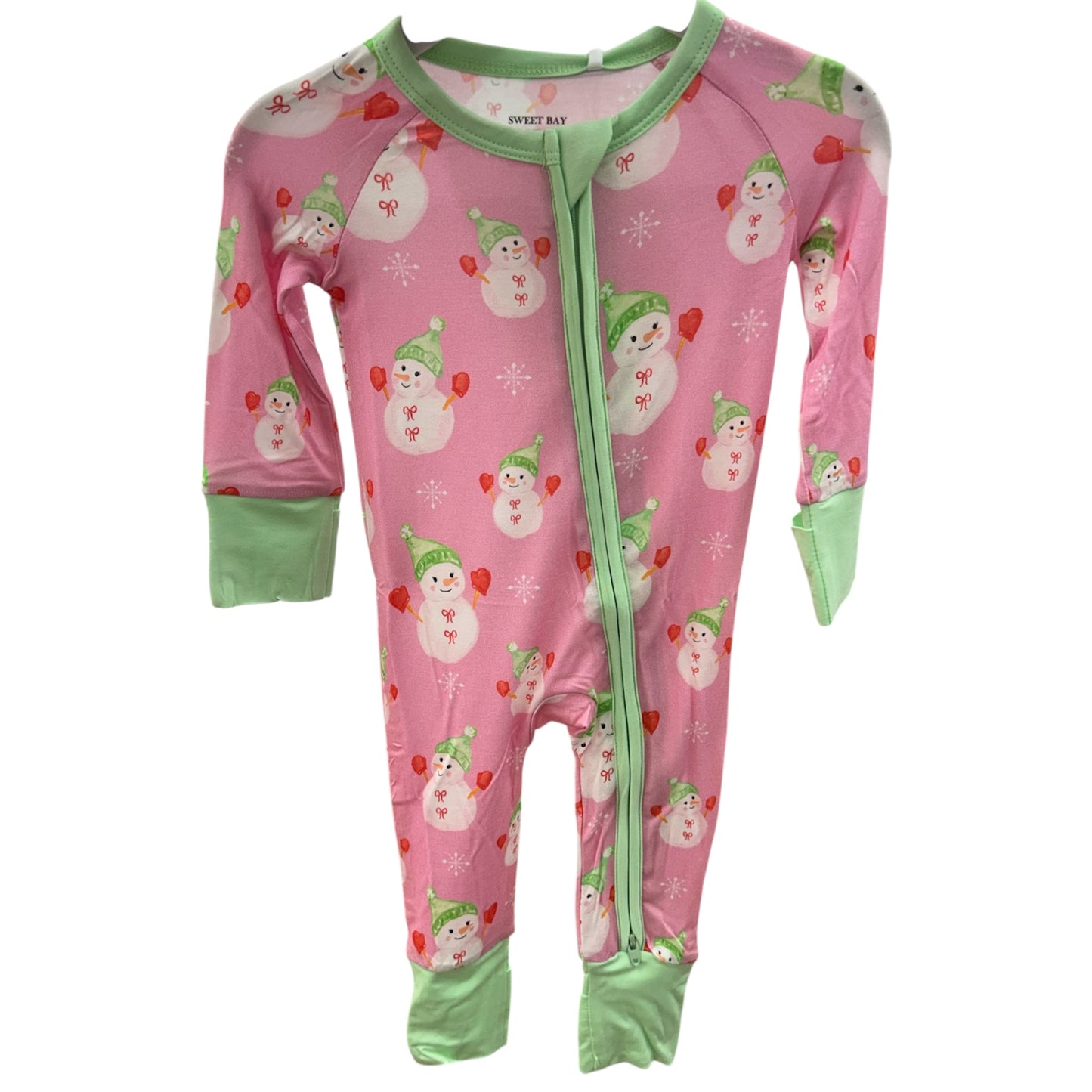 Snowmen with Bows Zipper Onesie