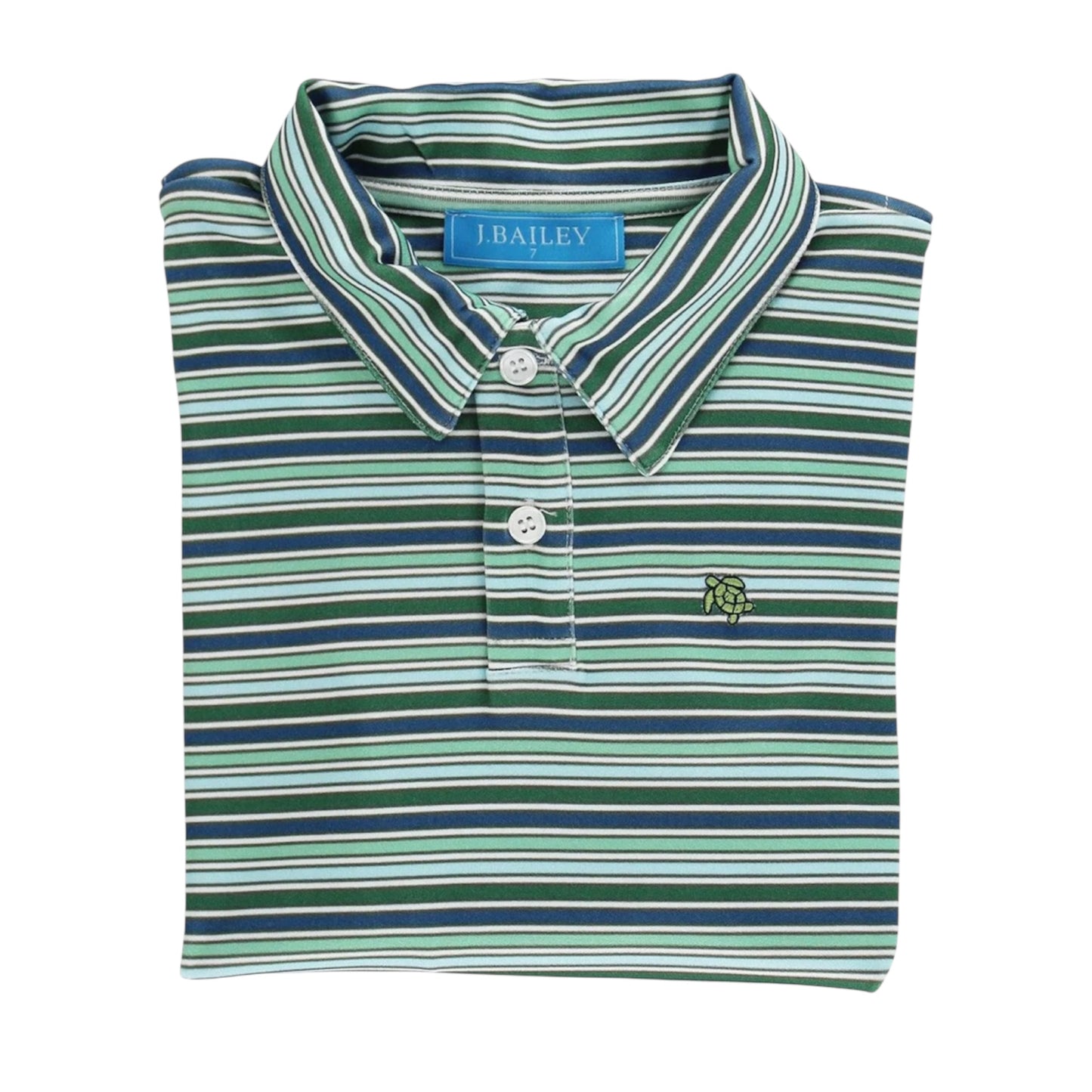 Striped Performance Polo - Forest