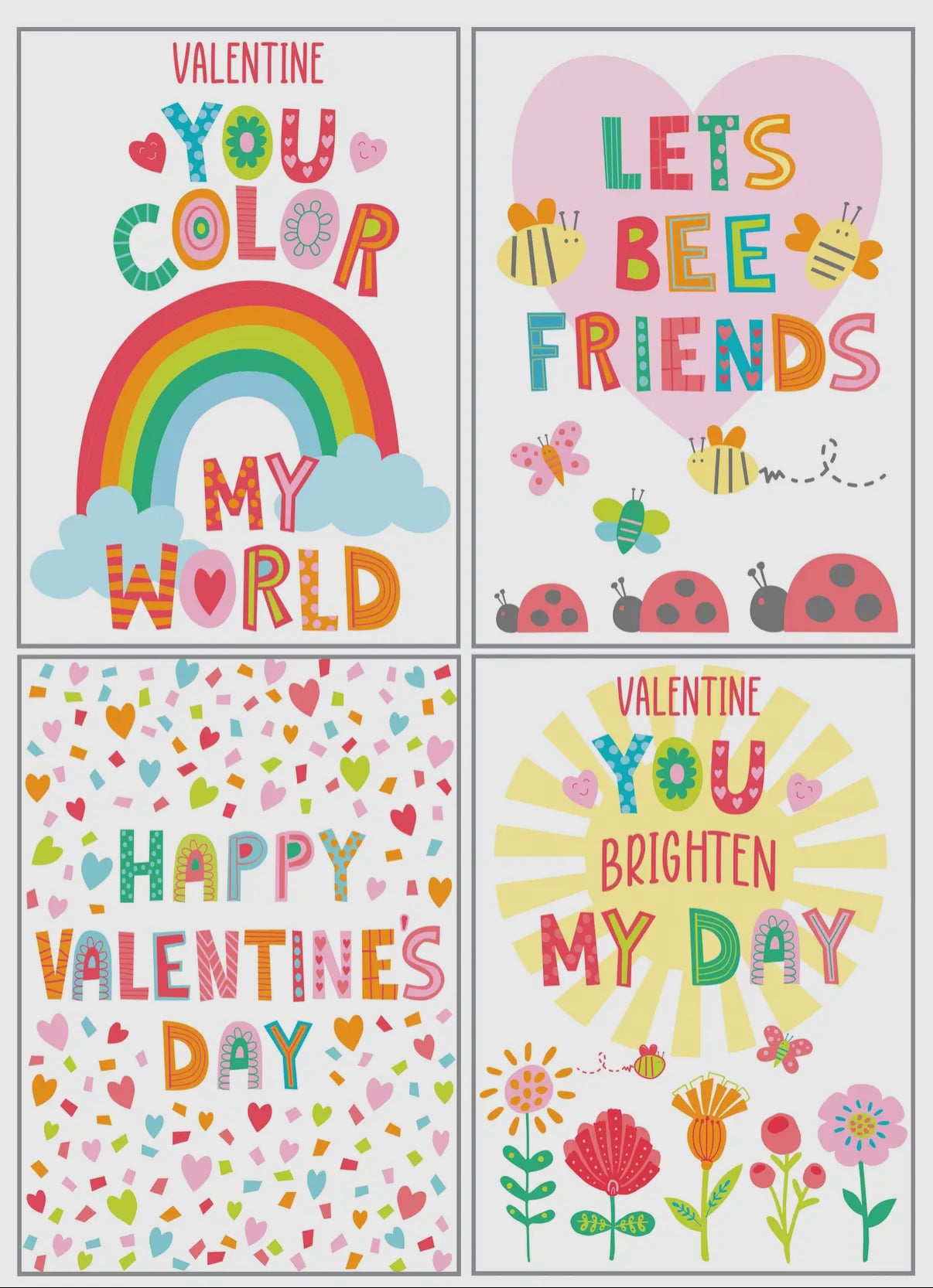 Kids Valentines Pack - Rainbows