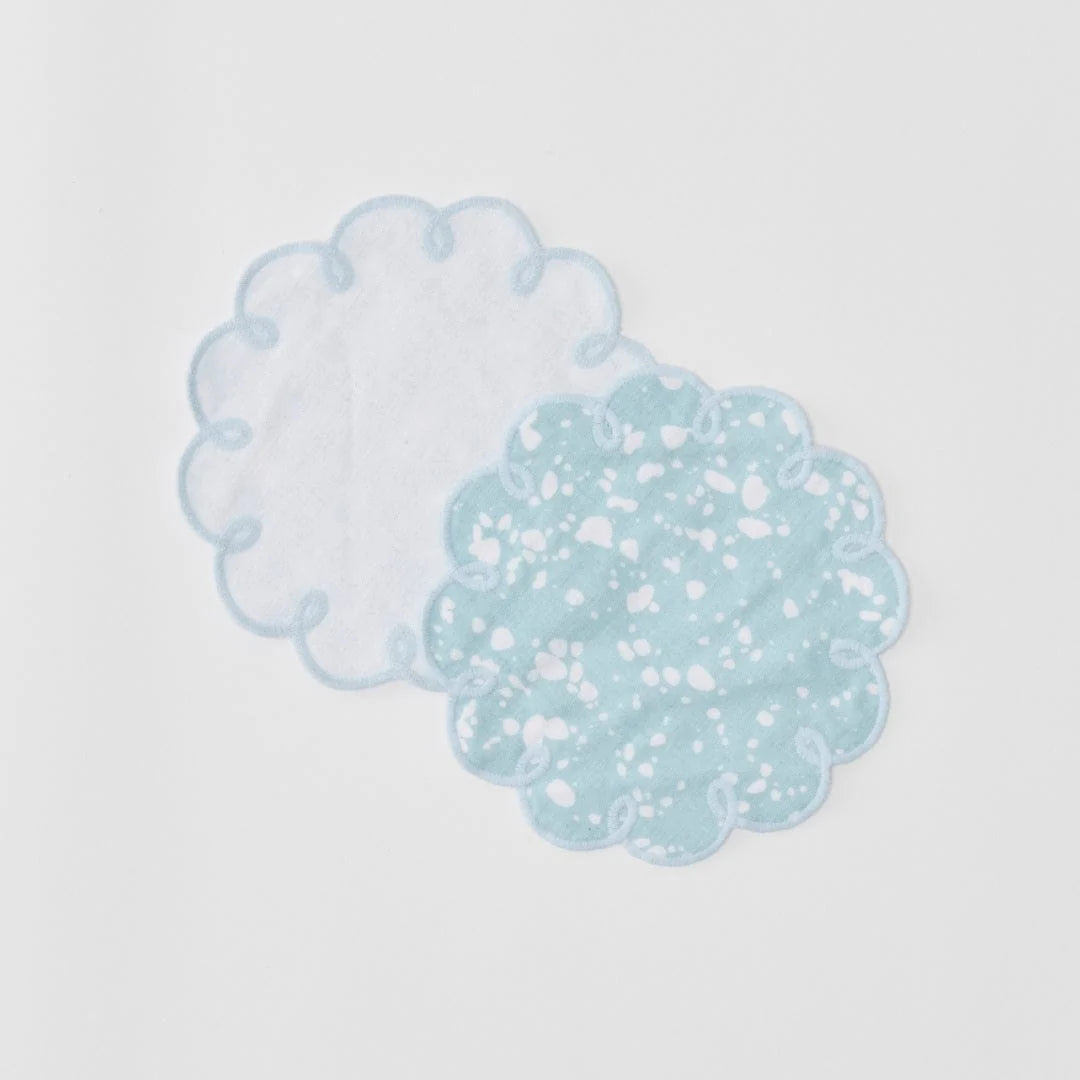 Cocktail Napkins (Set of 4) Scallop Blue Speckle