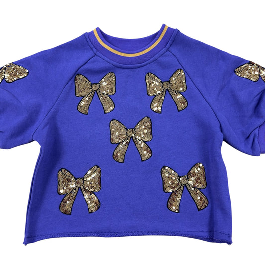 Purple and Gold Bows Top
