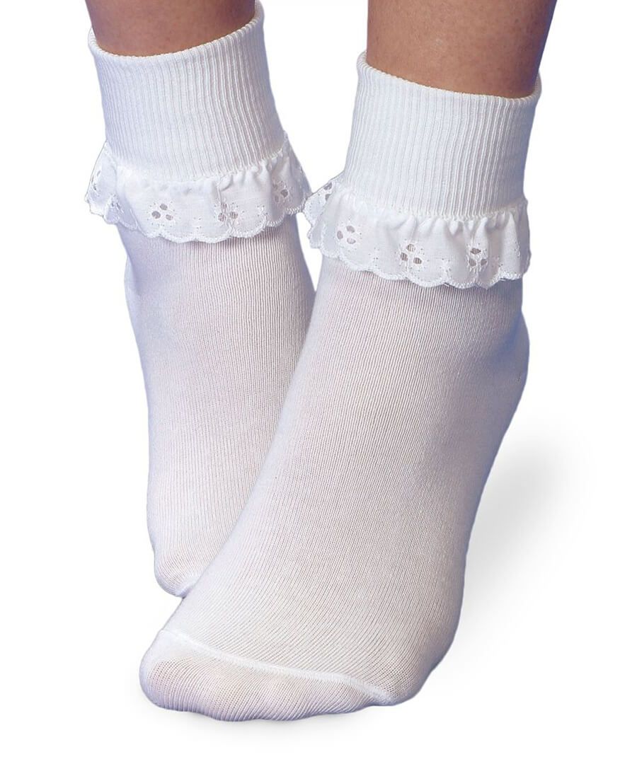 Jefferies Eyelet Lace Turn Cuff Socks