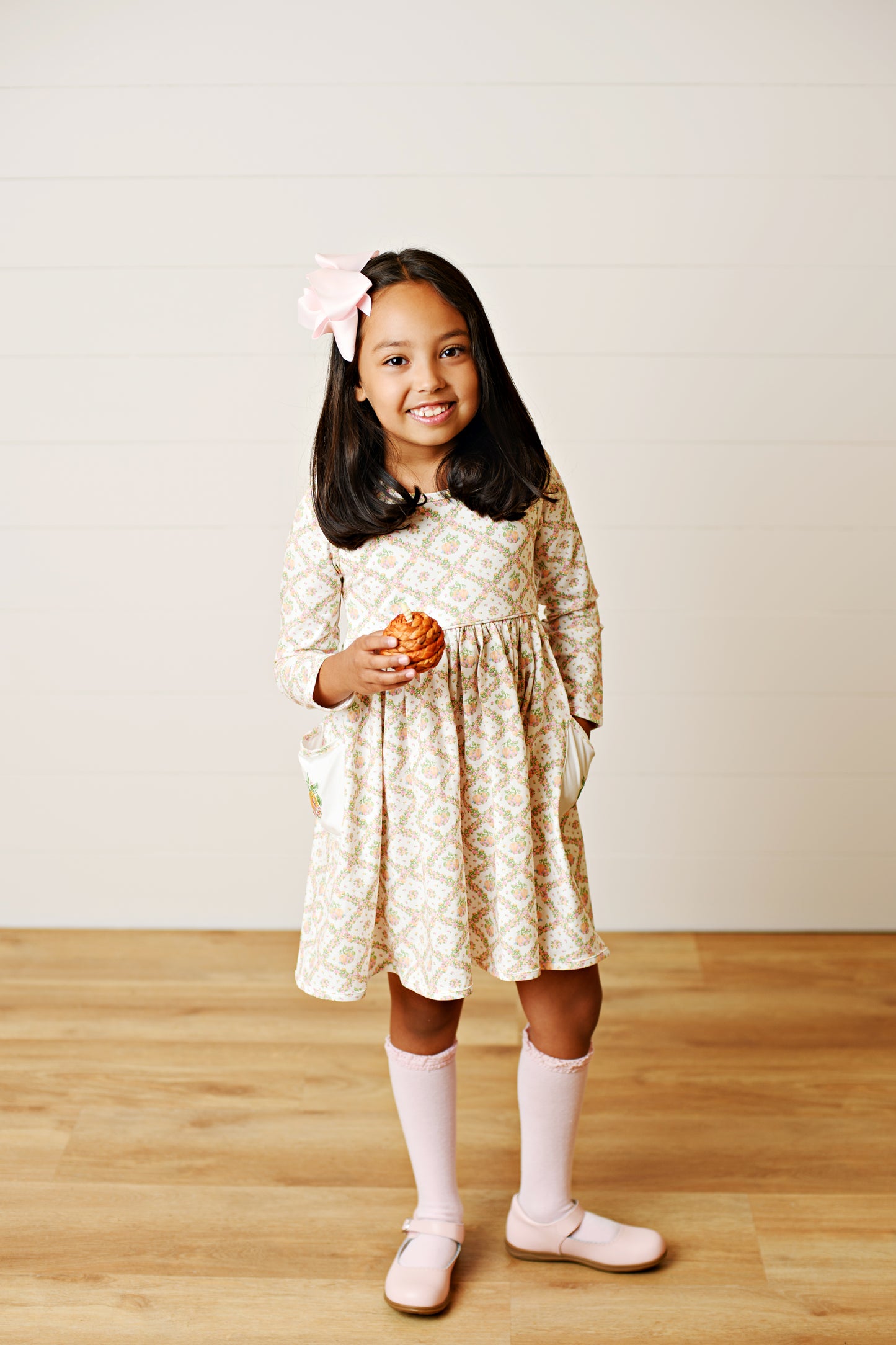 Pumpkin Pocket Embroidery Dress
