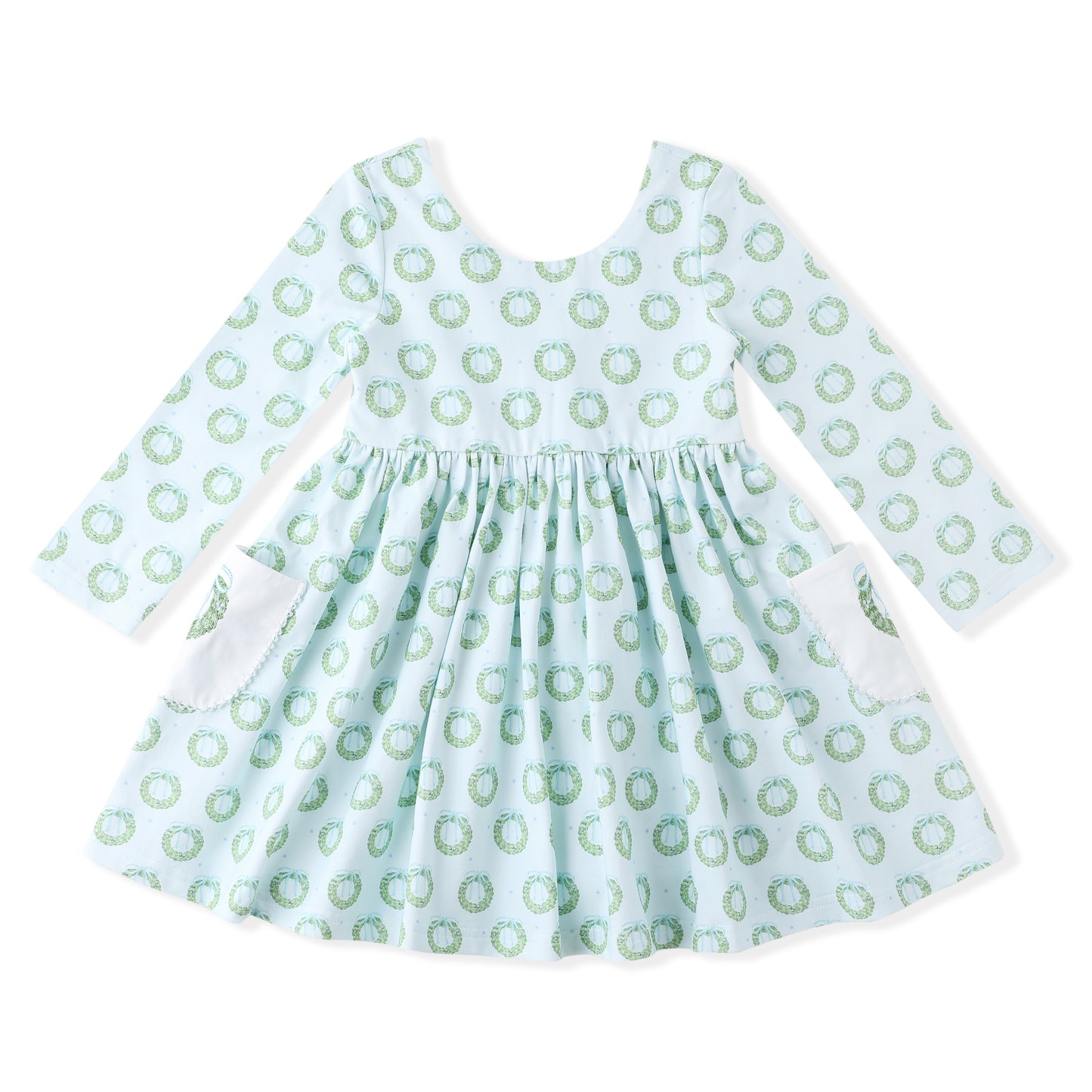 Wreath Embroidery Pocket Dress
