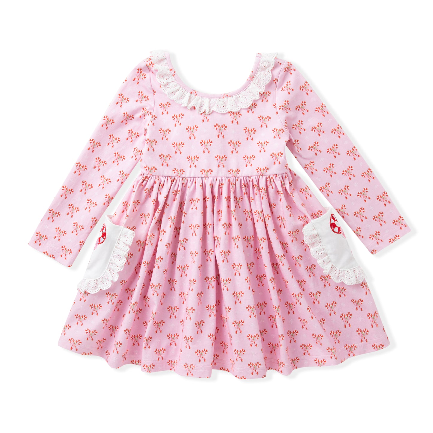 Candy Cane Embroidery Dress