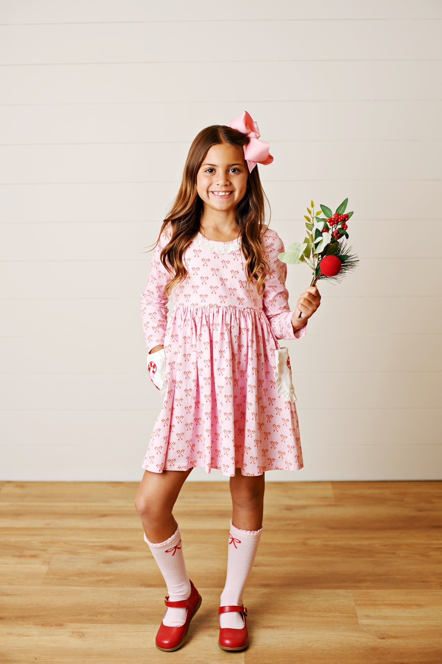 Candy Cane Embroidery Dress