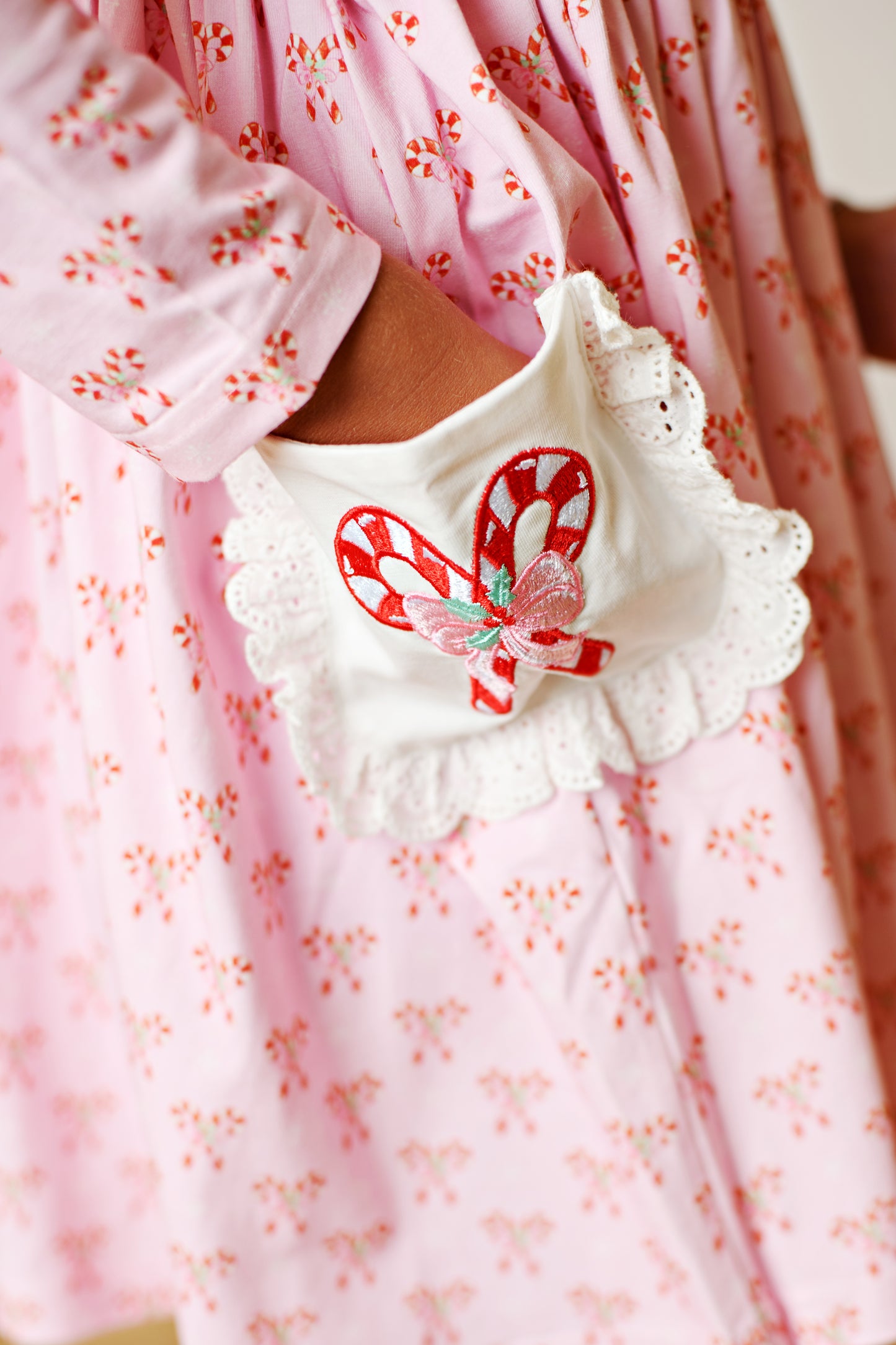 Candy Cane Embroidery Dress