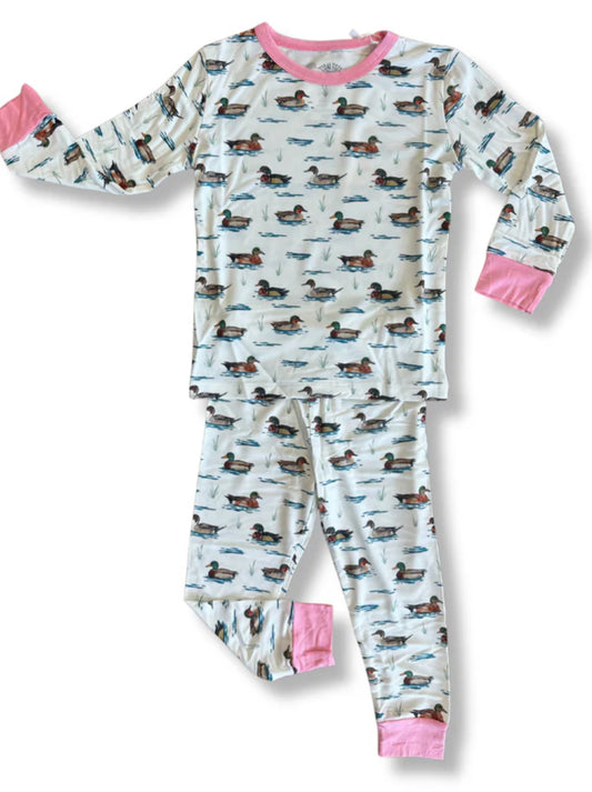 Puddle Parade Pink Two Piece Pajama
