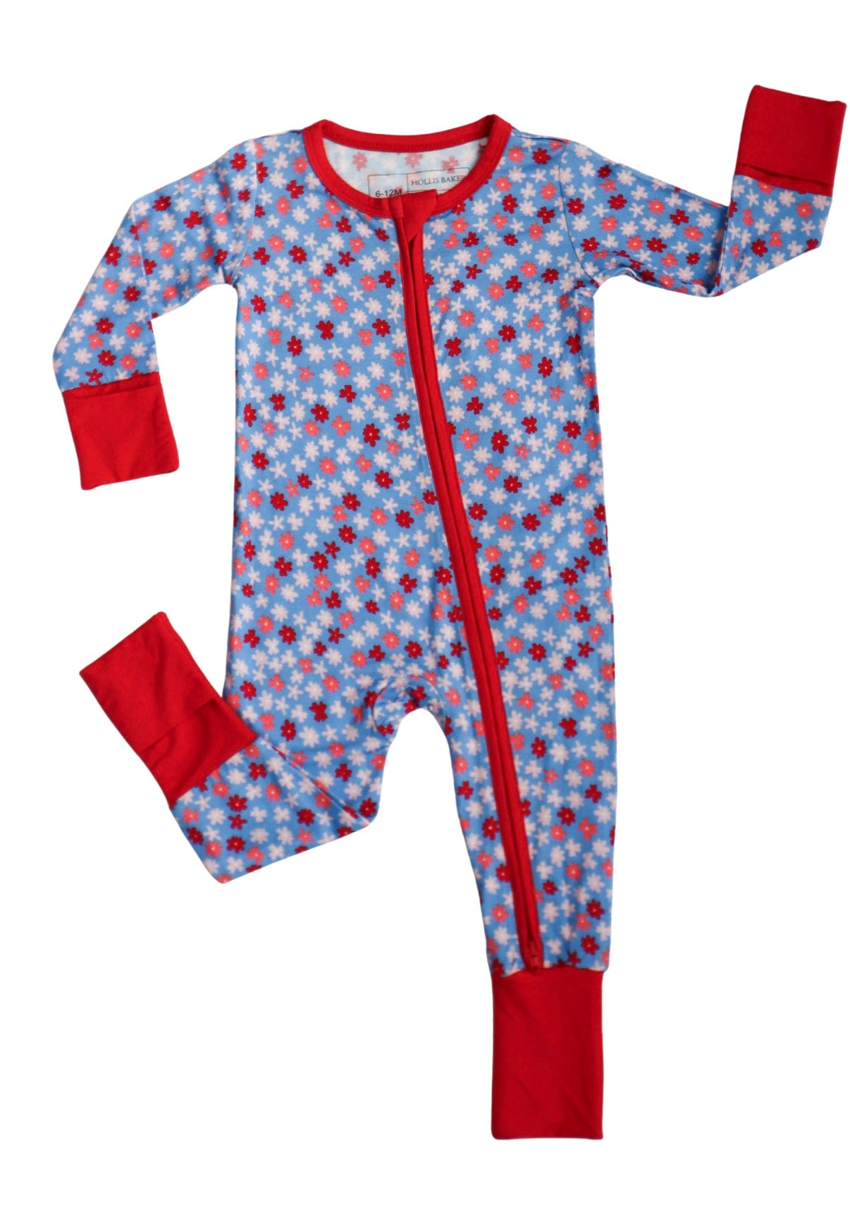 Zipper Romper - Blue Ditsy Floral