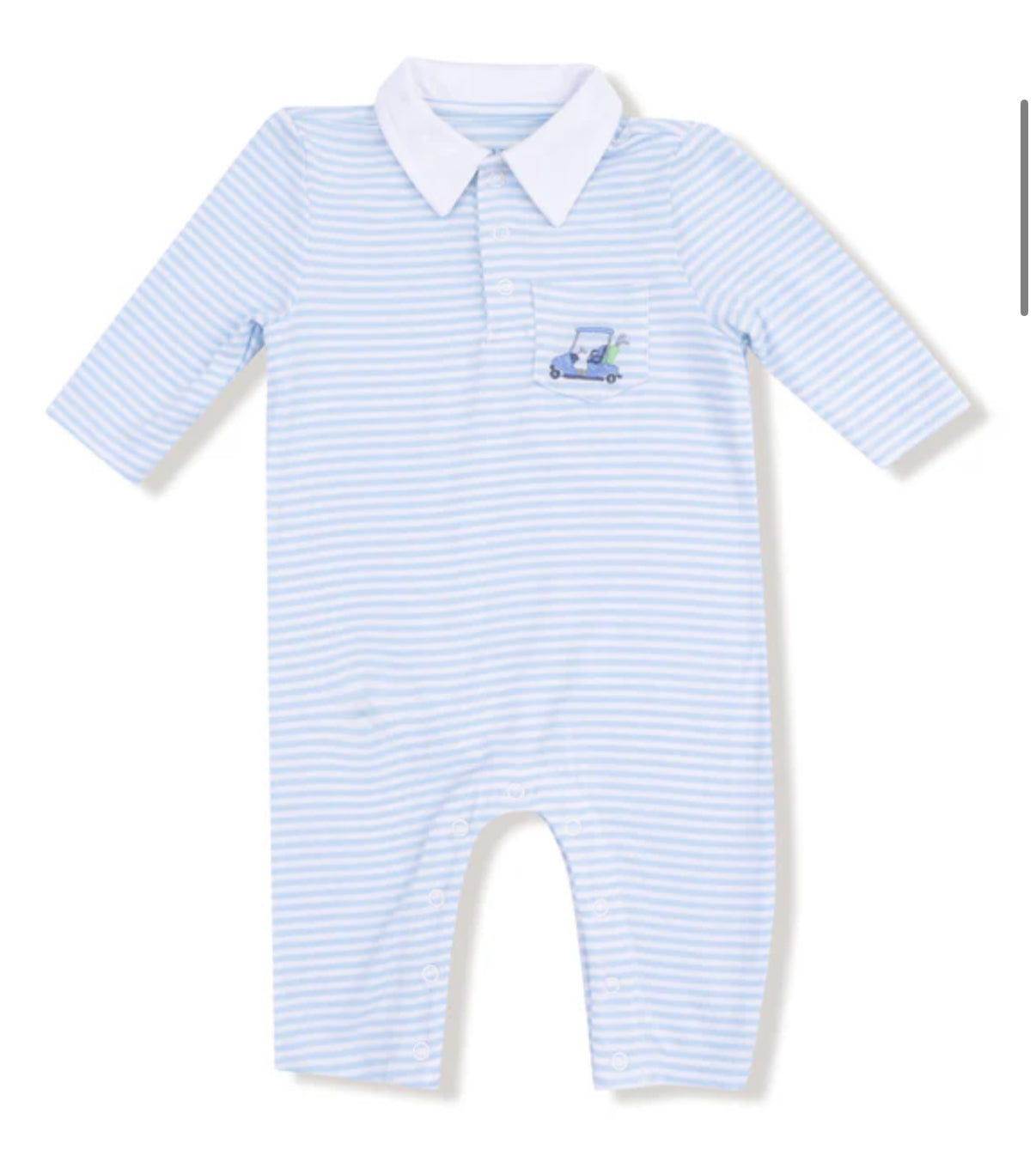 Baby Golf Carts - Blue Stripe
Polo Romper