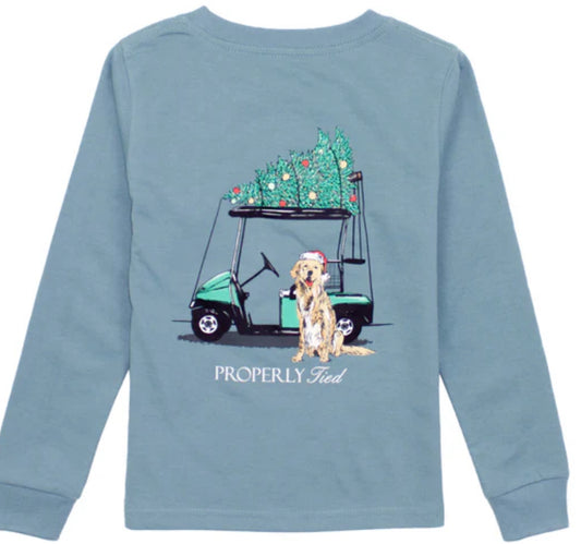 Boys Santa's Caddy LS Steel Blue