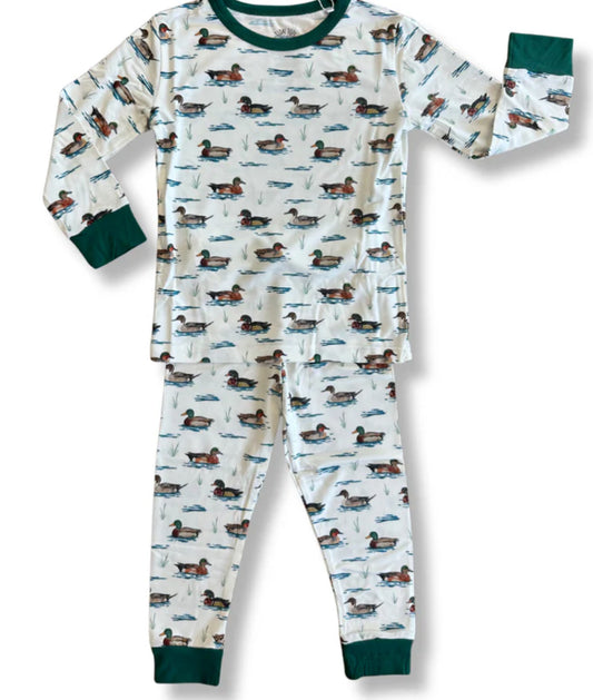 Puddle Parade Green Two Piece Pajama