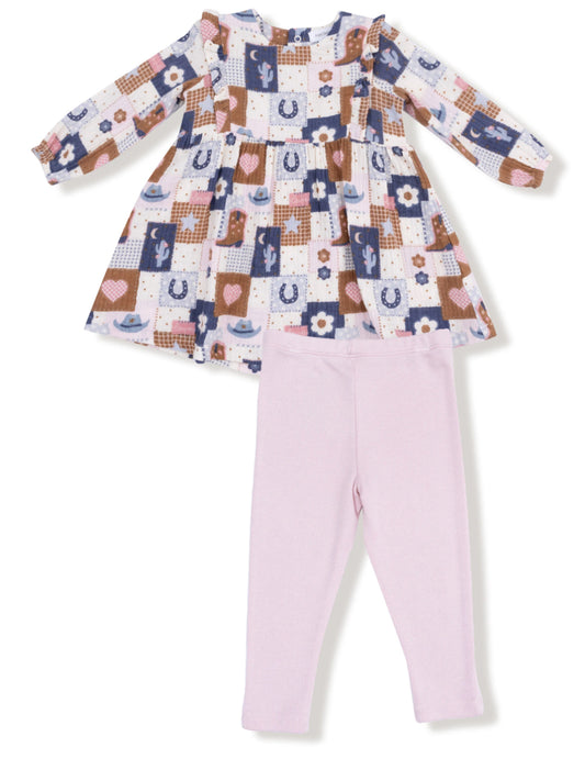 Patchwork Cowgirl
Ruffle Long Sleeve Dress and Legging Set
