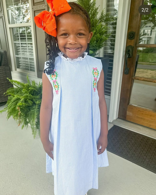 Pumpkin Embroidered Dress