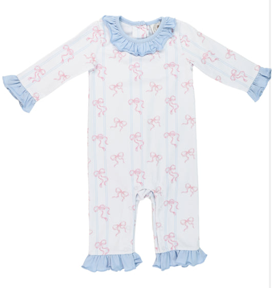 Bowtiful Girls Riley Romper with Ruffles (Bowtiful-Girls-Riley-Romper-With-Ruffles)