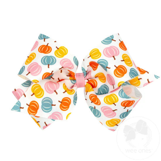 Harvest Print Grosgrain Hair Bow
