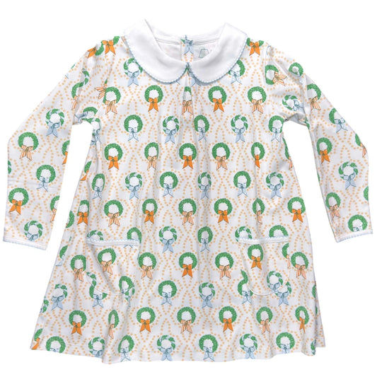 Bows and Box Wreaths LS Pocket Twirl Dress