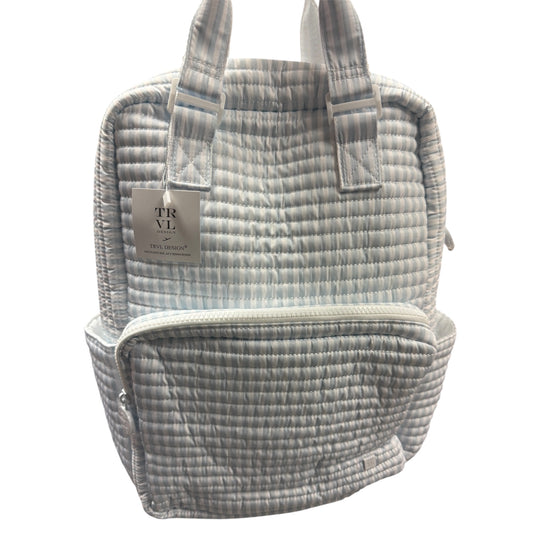 Blue Stripe Quilted Diaper Bag