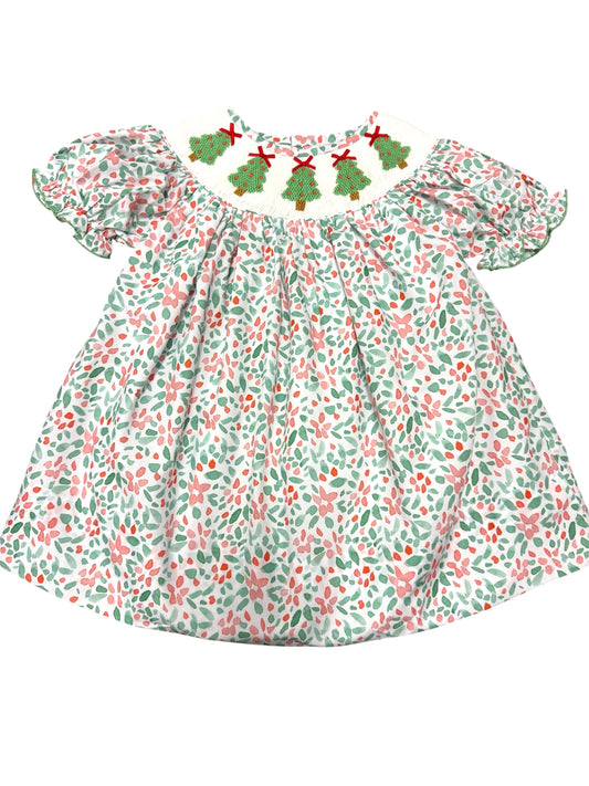 Smocked Christmas Tree Dress