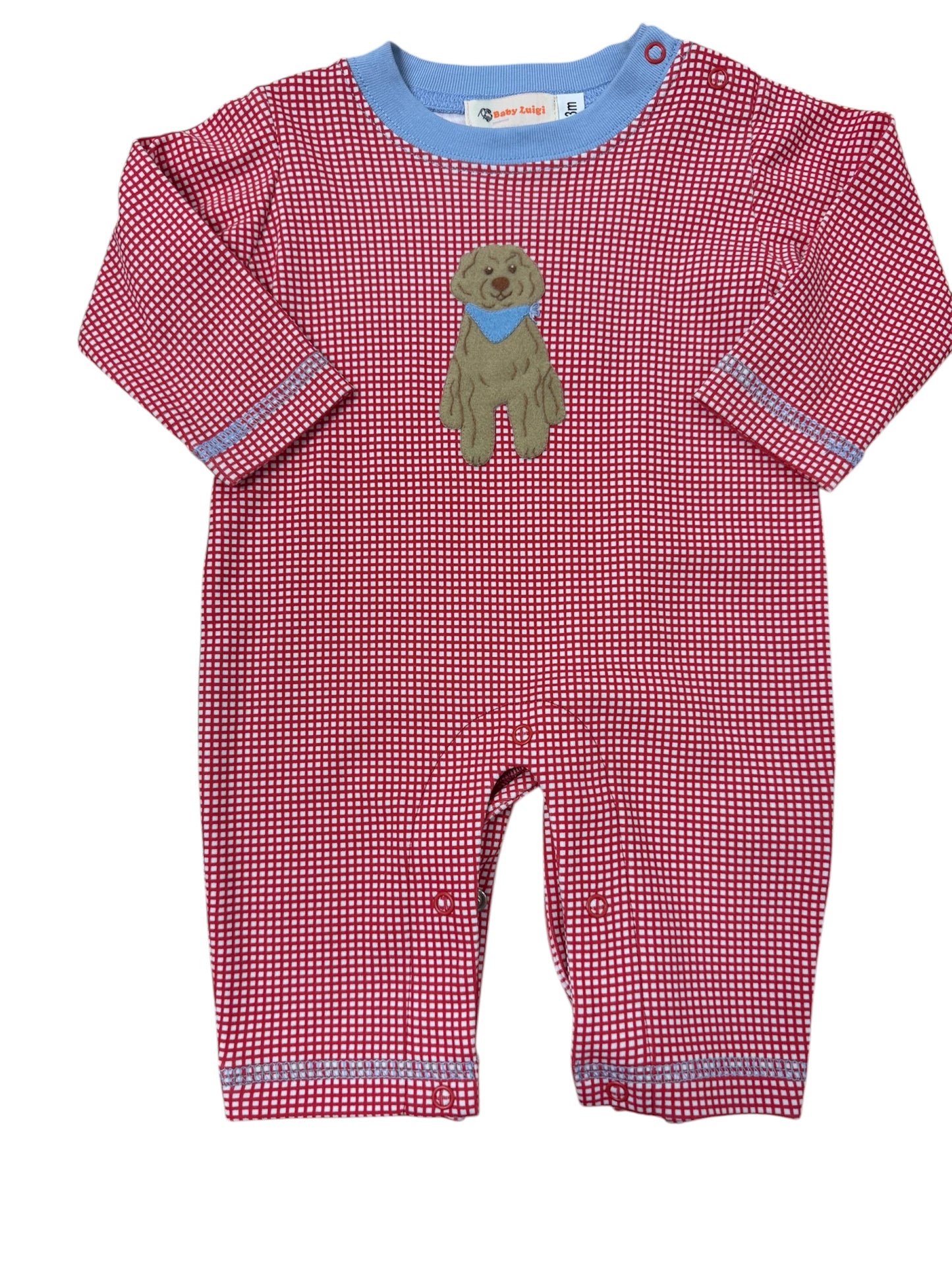 Dog Red Check Romper