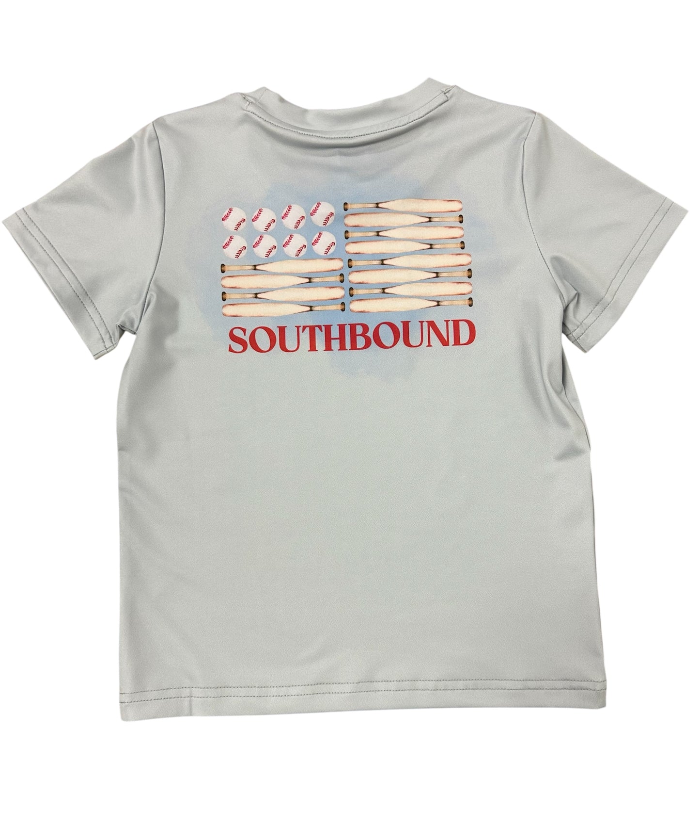 Light bluet-shirt with a baseball graphic design and 'Southbound' text on a white background
