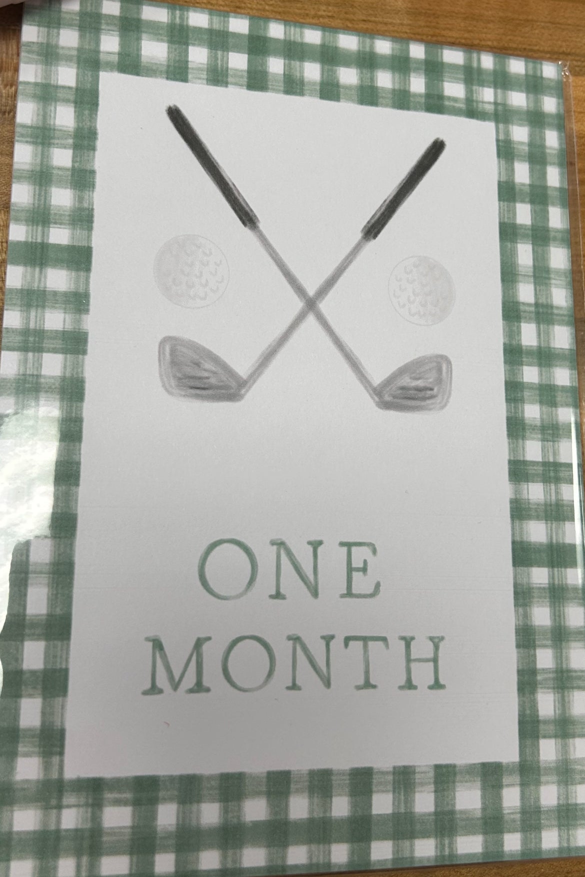 Golf Gingham Milestone Cards