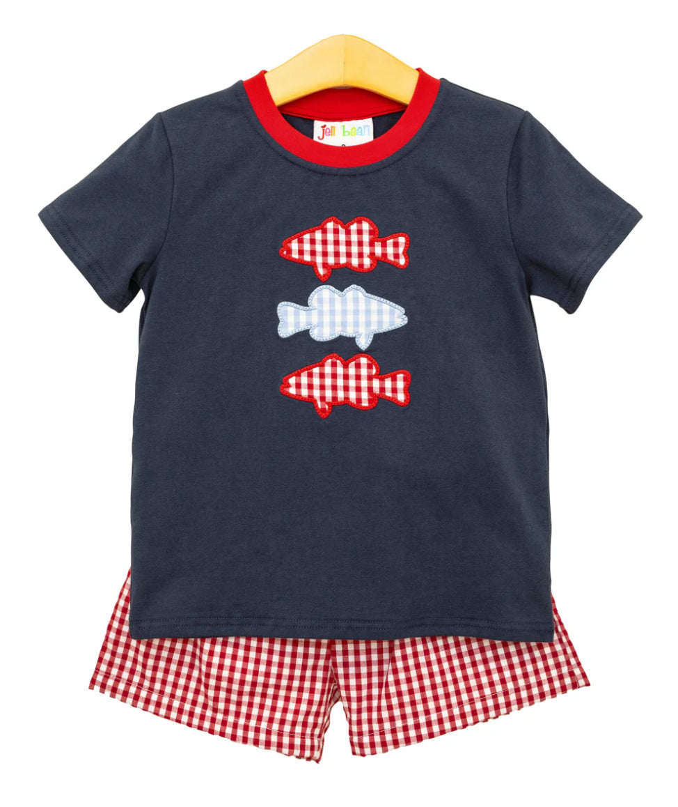 Patriotic Fish Trio Short Set