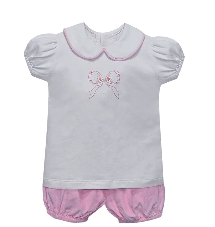 Aubrey Bloomer Set - Pink Bow