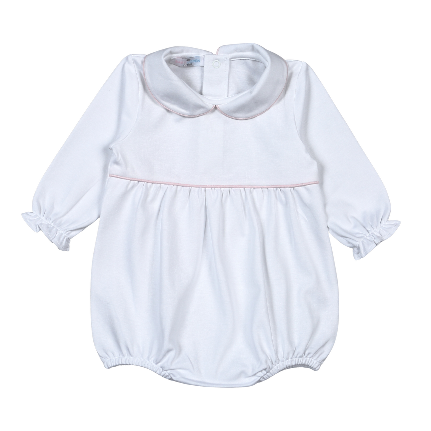 Isabela White Pink Piping Pima Bubble
