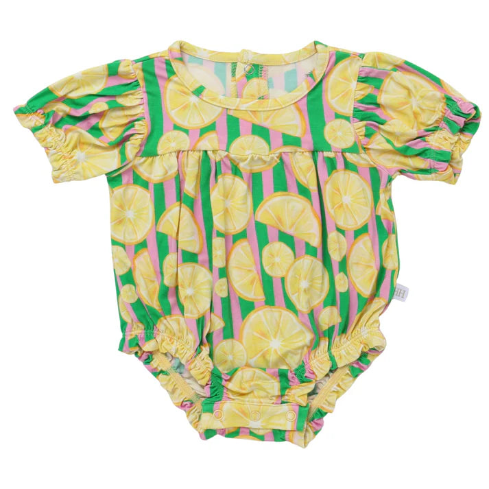 Short sleeve bubble with lemon design.