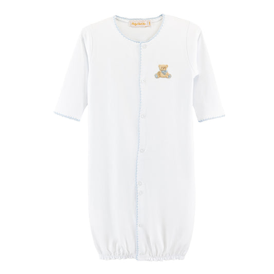Bear Convertible Gown with Crochet Trim - Blue