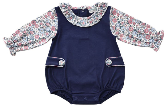 Navy Floral Romper