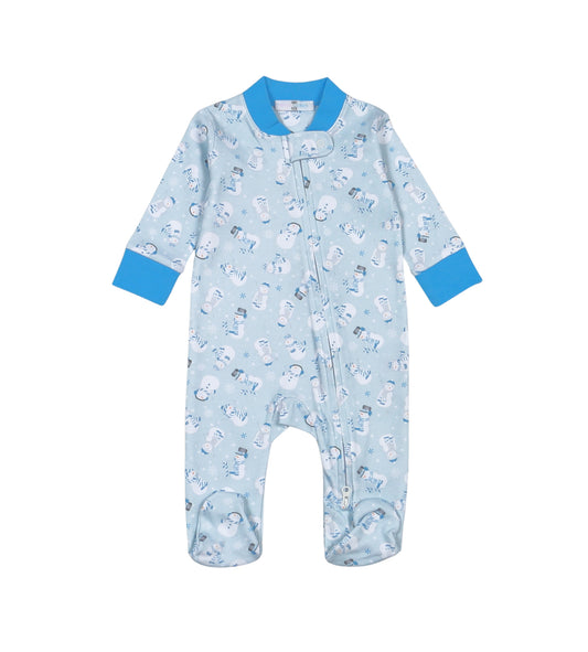 Polar Pals Pima Zipper Footie - Blue