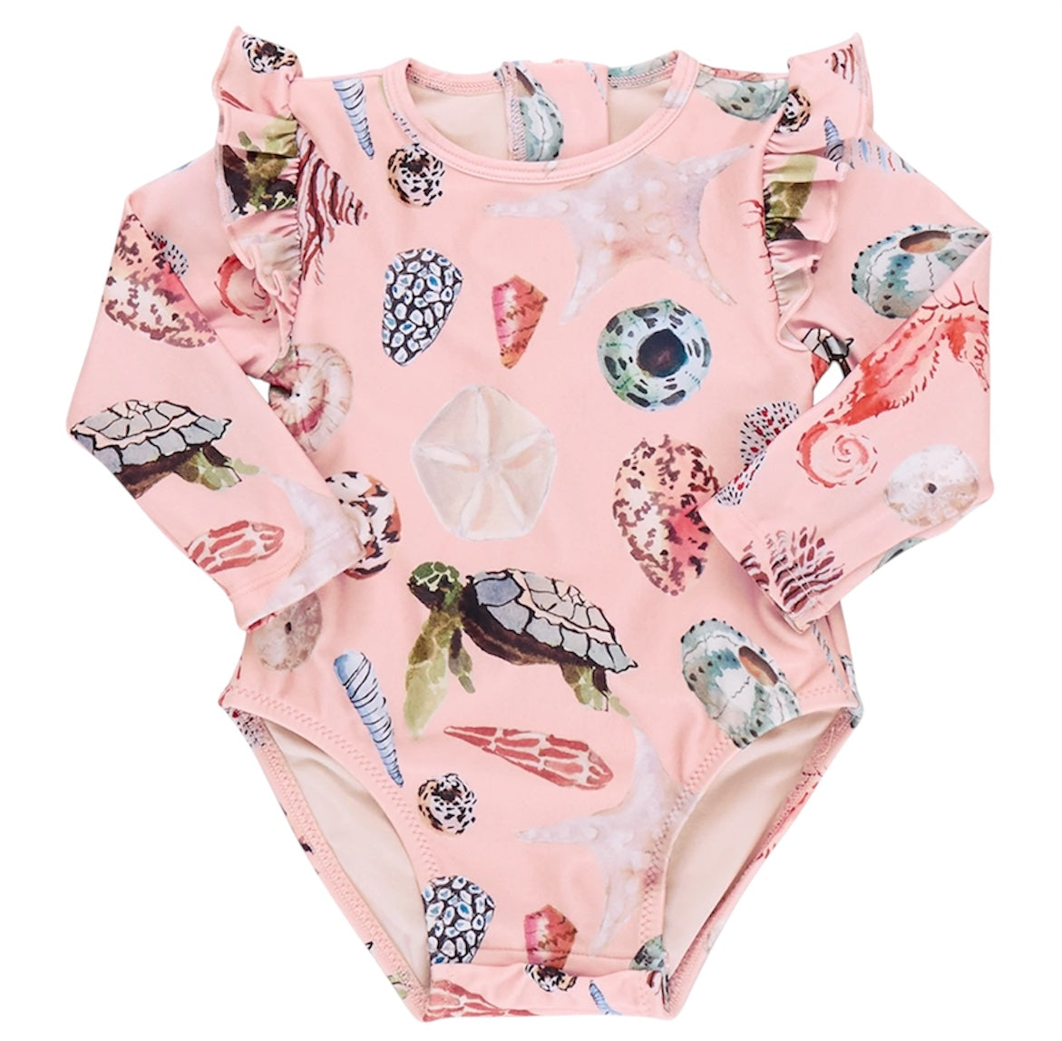 Rachel Suit - Pink Watercolor Shells