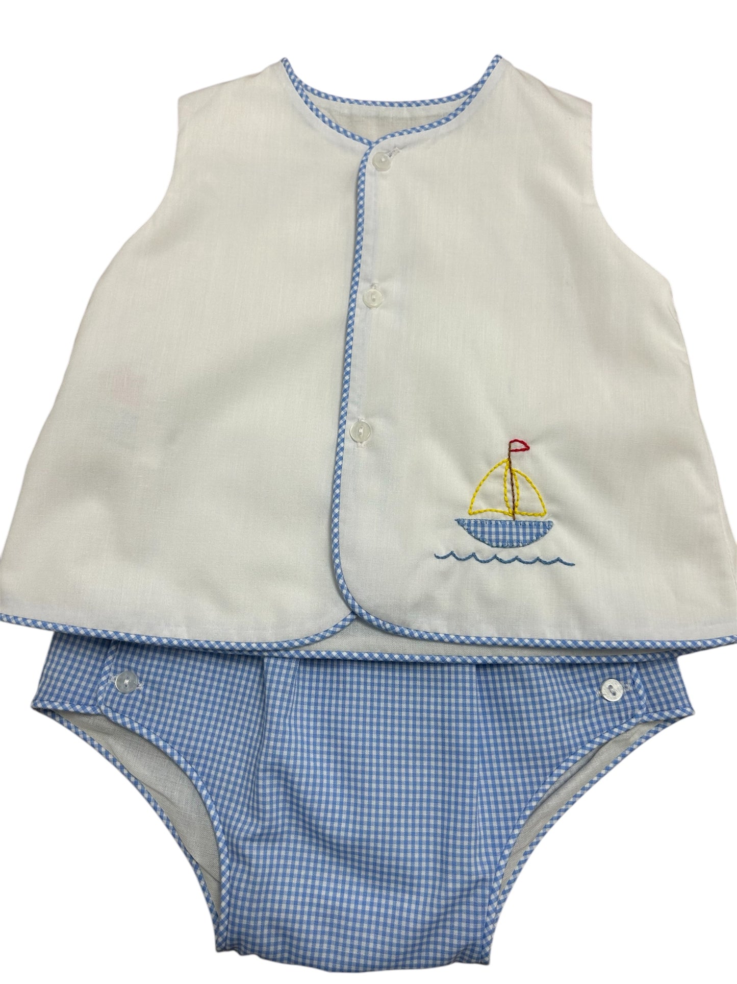 Mason Sailboat Diaper Set - Blue