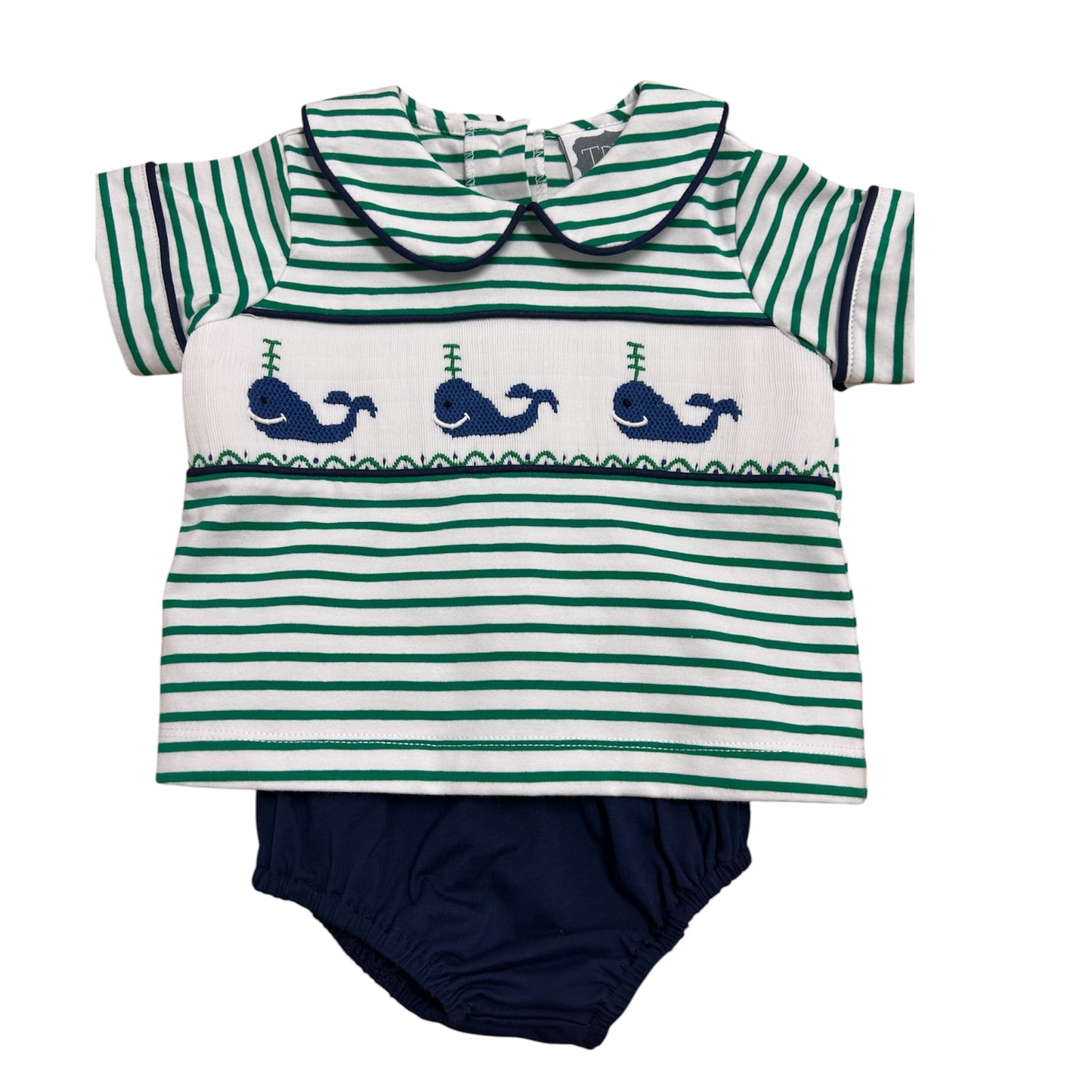Smocked Whale Bloomer Set - Boy