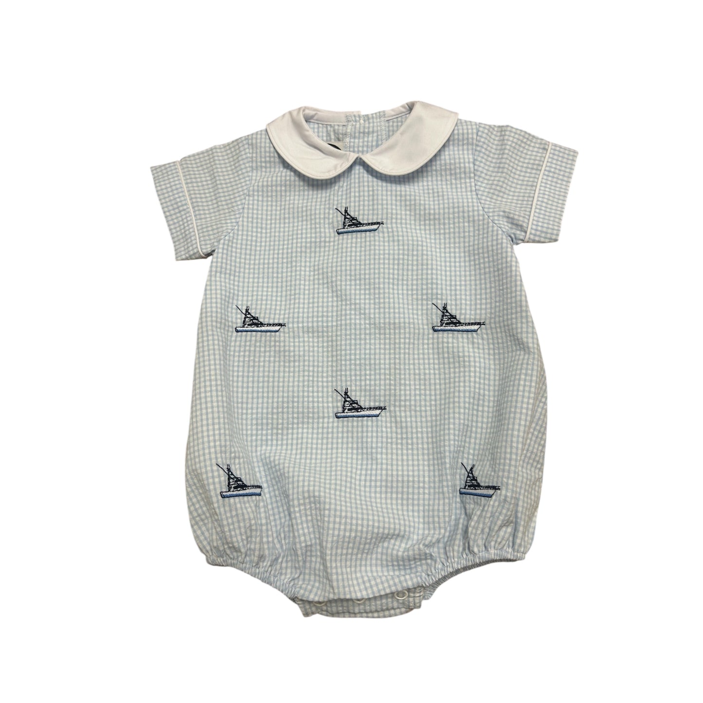 Boat Embroidered Bubble - Boys