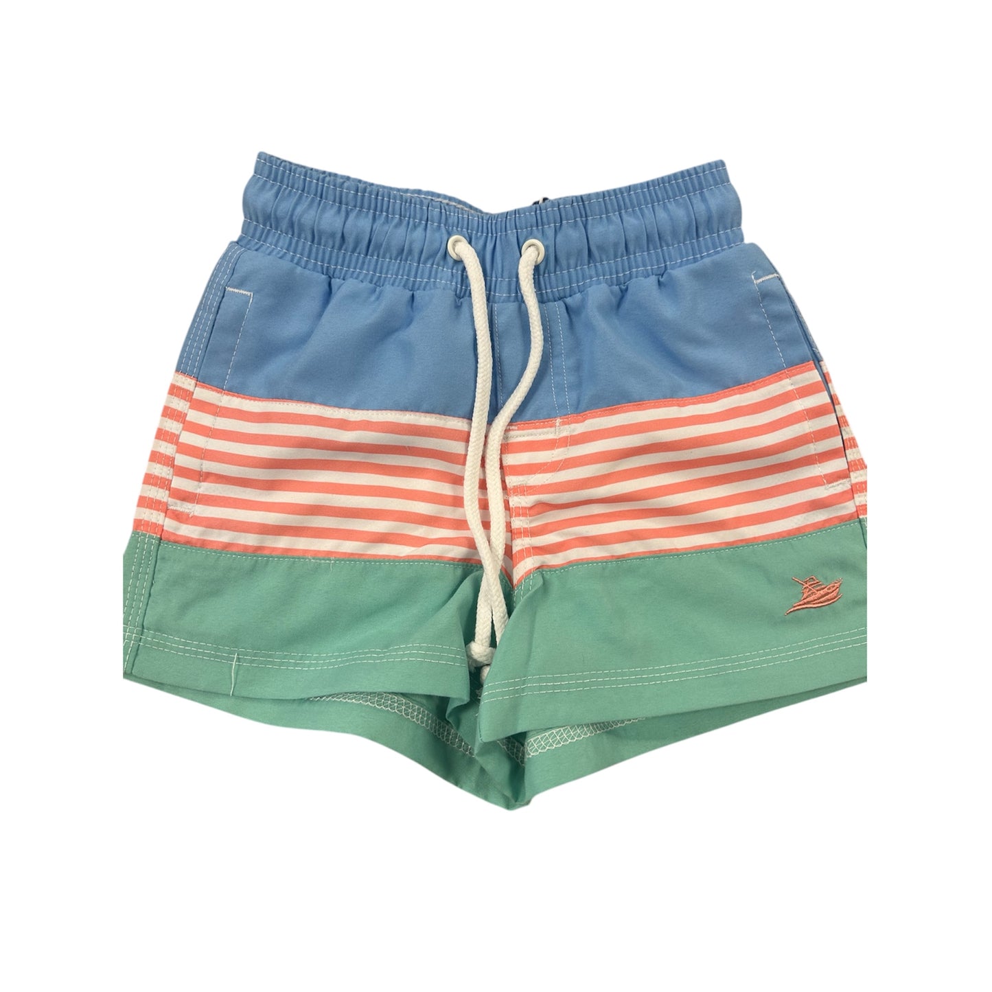 Persimmon Color Block Swim Trunks