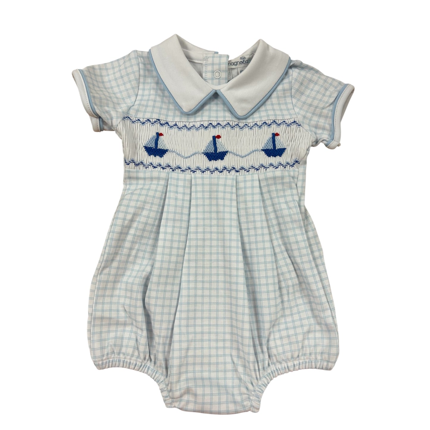 Ahoy Baby Classics Smocked Bubble - Light Blue