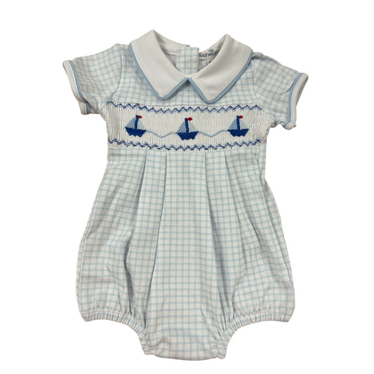 Ahoy Baby Classics Smocked Bubble - Light Blue