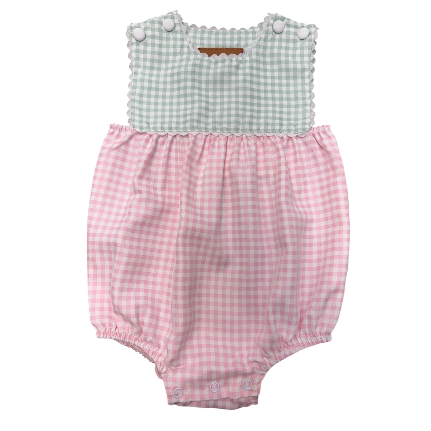 Mint/Pink Gingham Bubble