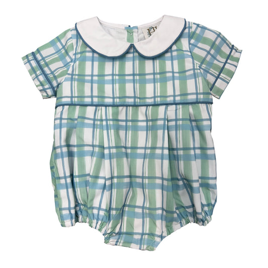 Blue and Green Check Collared Bubble