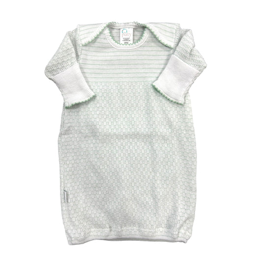 Overlap Shoulder Gown - Mint Pinstripe WITH BOW