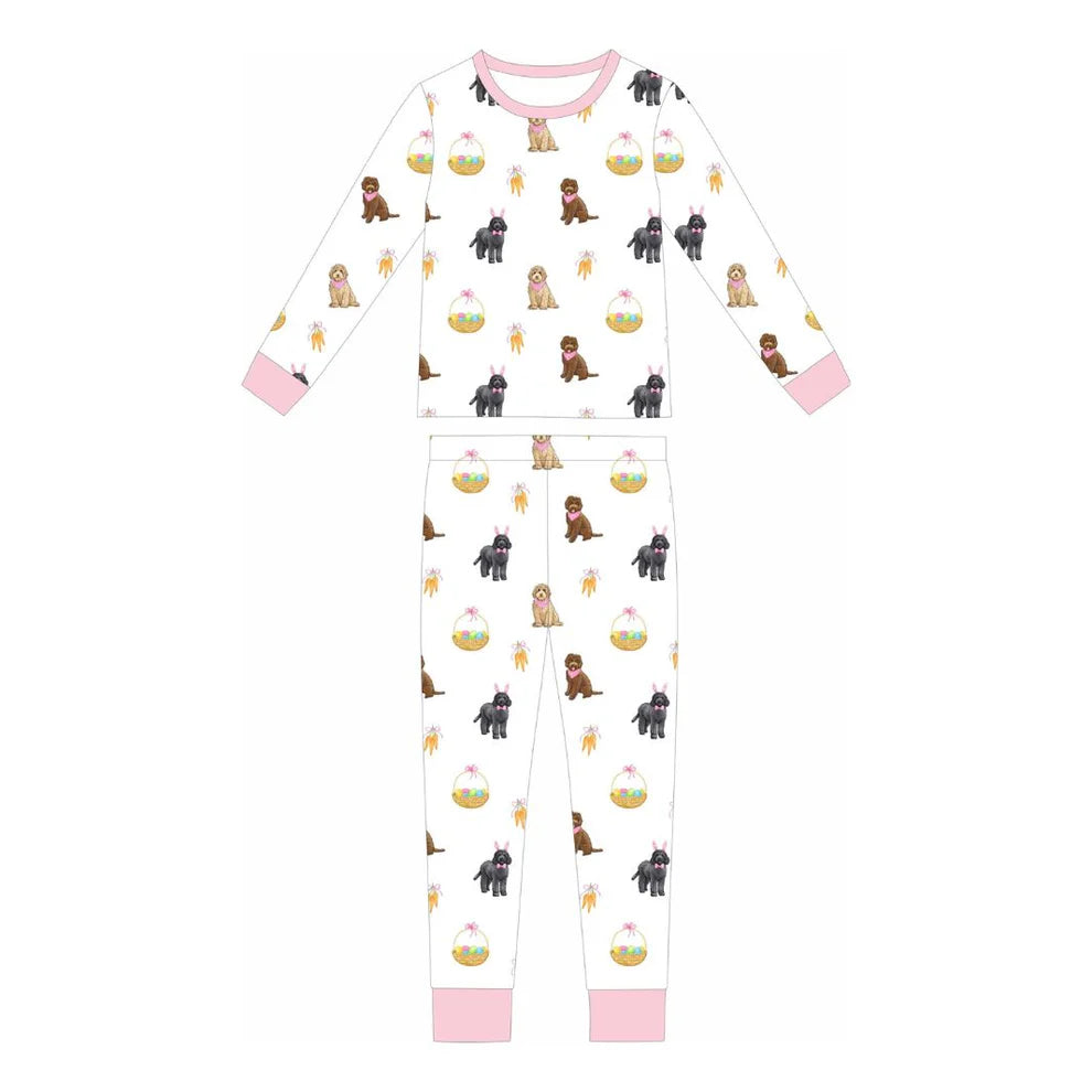 **PRE-ORDER** Pink Doodle Easter Two Piece Loungewear Set