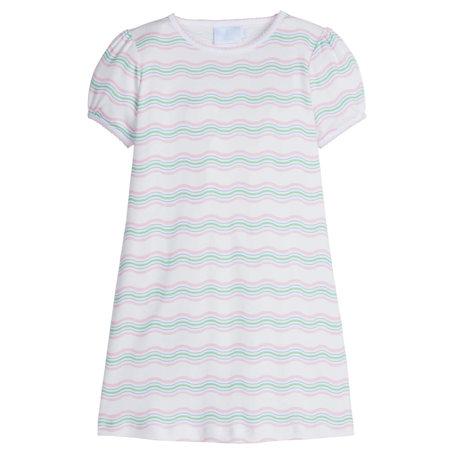 Printed T-Shirt Dress - Squiggle Stripe