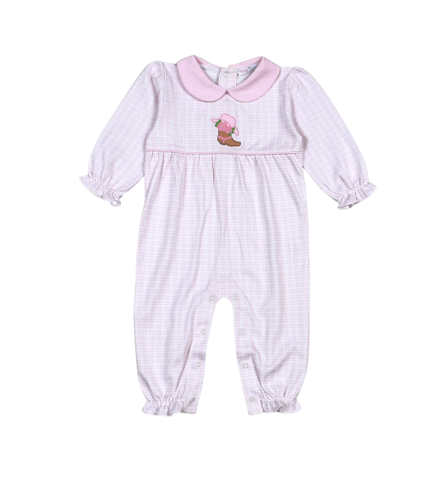 Rodeo Time Pima Applique Romper -Pink