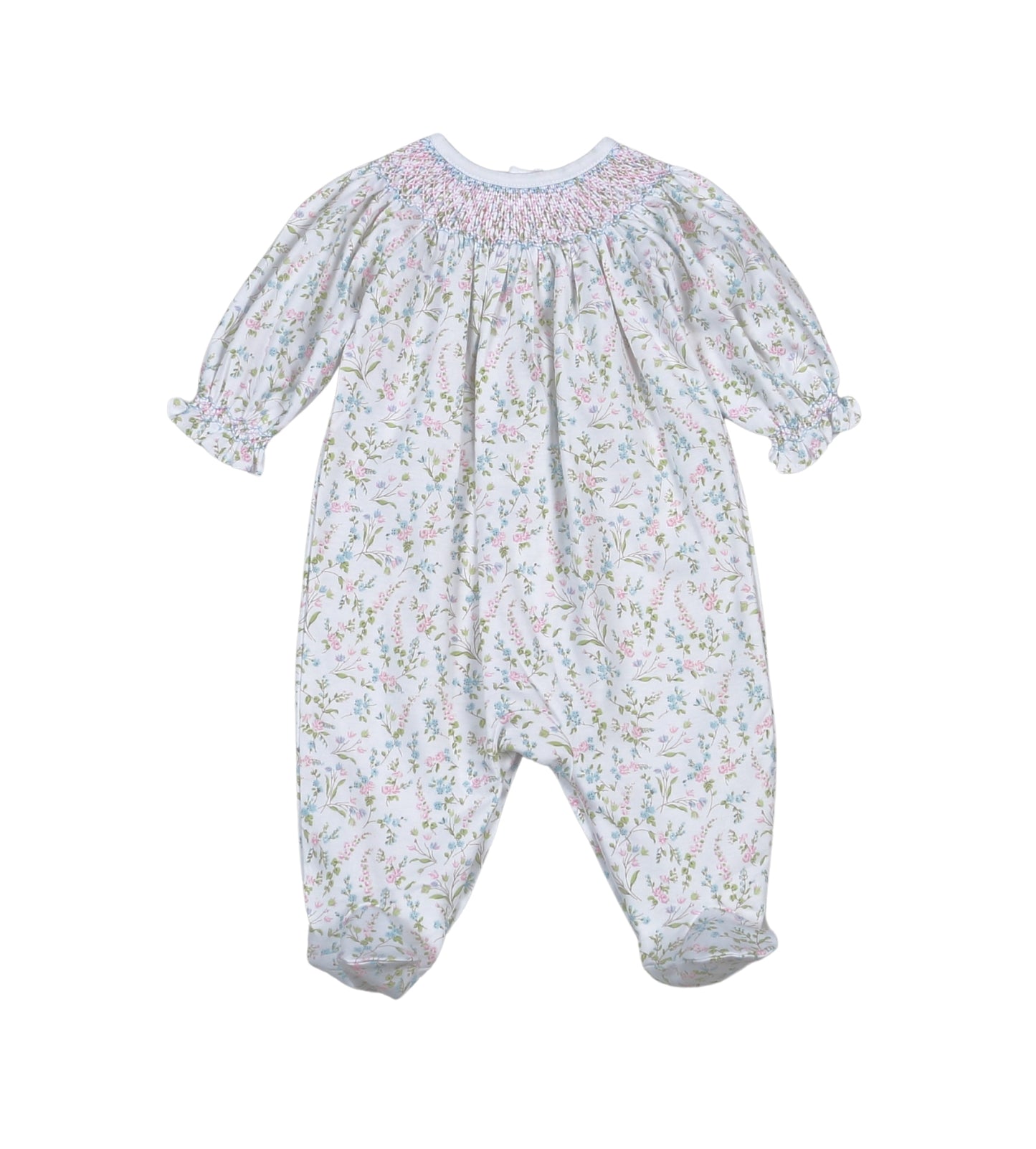 Vivian Floral Hand Smocked Bishop Footie