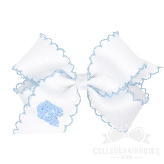 University of North Carolina Moonstitch Hair Bow with Embroidered Logo